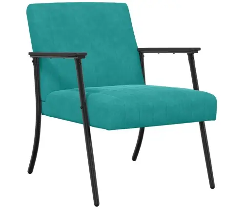 Atpūtas Krēsls Tirkīzzila 59 X 75 X 78 Cm Samts Vidaxl