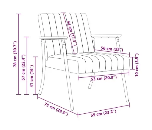 Atpūtas Krēsls Tirkīzzila 59 X 75 X 78 Cm Samts Vidaxl