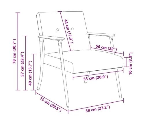 Krėslas Taupe 59 X 75 X 78 Cm Audinys