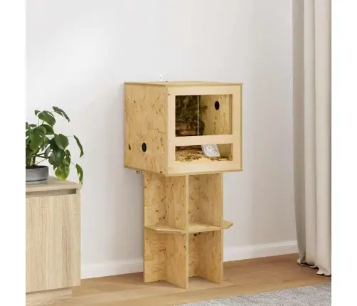 Terrārija Pamats Ar Plauktu Brūna 40 X 40 X 50 Cm Osb Vidaxl