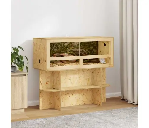 Terrārija Pamats Ar Plauktu Brūna 100 X 40 X 50 Cm Osb Vidaxl