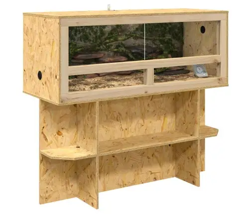 Terrārija Pamats Ar Plauktu Brūna 100 X 40 X 50 Cm Osb Vidaxl