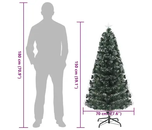 Tehisjõulupuu Dekoratiivse Nöörgadega Roheline 150 Cm Pvc