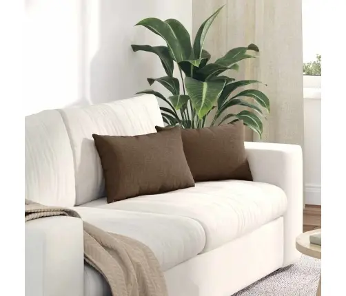 Sofa Pagalvės 2 Pcs Ruda 50 X 30 Cm Audinys