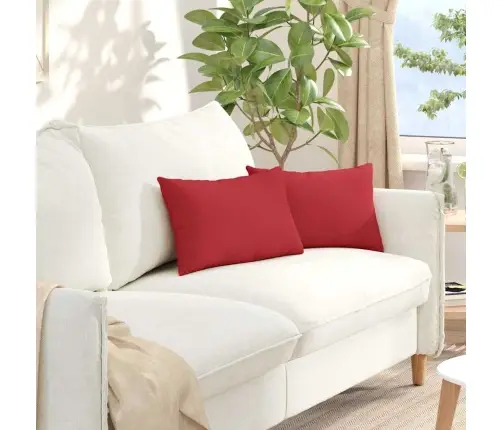 Sofa Pagalvės 2 Pcs Raudona 50 X 30 Cm Audinys