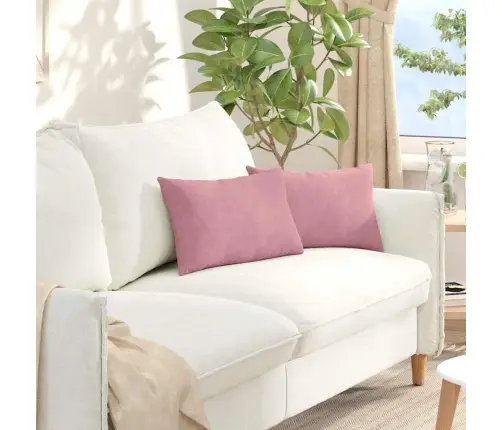 Dīvāna Spilveni 2 Pcs Rozā 50 X 30 Cm Korduroja Audums Vidaxl