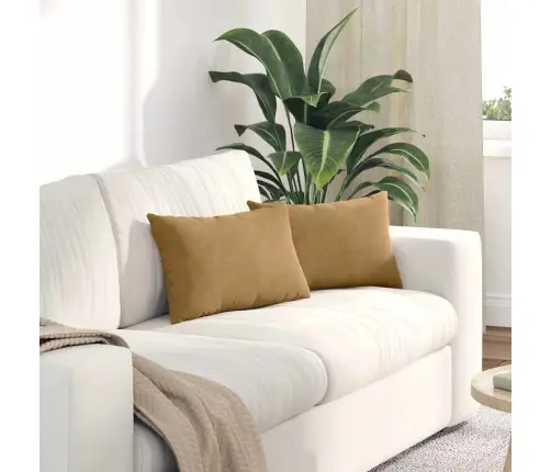 Dīvāna Spilveni 2 Pcs Brūna 50 X 30 Cm Korduroja Audums Vidaxl