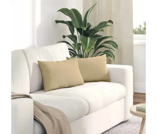 Dīvāna Spilveni 2 Pcs Pelēki Zaļa 50 X 30 Cm Korduroja Audums Vidaxl