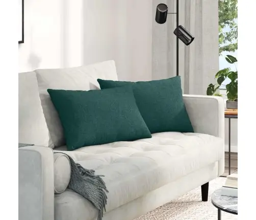 Diivanipadjad 2 Pcs Tume Rohelise 60 X 40 Cm Kangas