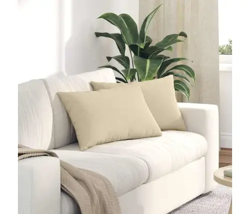 Dīvāna Spilveni 2 Pcs Krēmkrāsa 40 X 60 Cm Audums Vidaxl