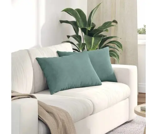 Sofa Pagalvės 2 Pcs Jūrinė Žalia 60 X 40 Cm Kordūrinis Audinys