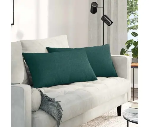 Diivanipadjad 2 Pcs Tume Rohelise 80 X 40 Cm Kangas