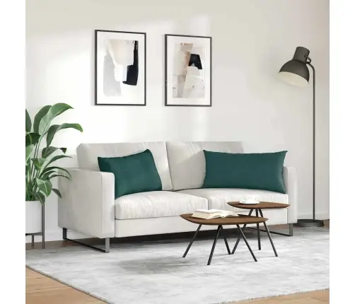 Diivanipadjad 2 Pcs Tume Rohelise 80 X 40 Cm Kangas