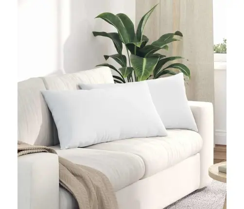 Diivanipadjad 2 Pcs Valge 80 X 40 Cm Kangas