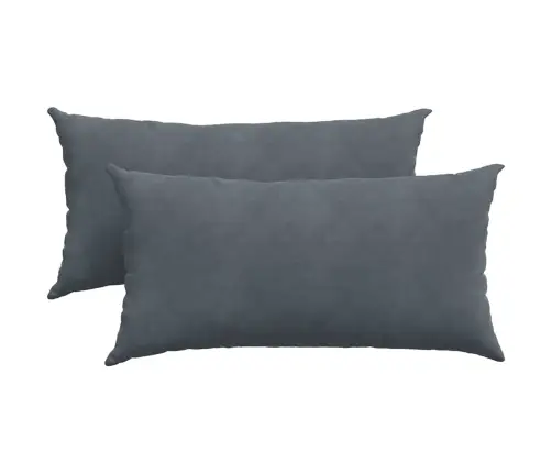 Dīvāna Spilveni 2 Pcs Tumši Pelēks 80 X 40 Cm Korduroja Audums Vidaxl