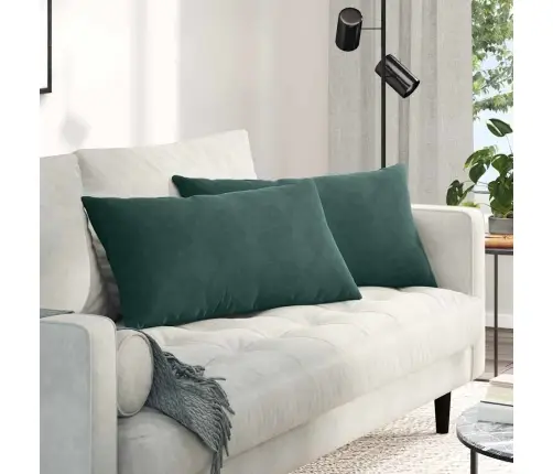 Dīvāna Spilveni 2 Pcs Tumši Zaļš 80 X 40 Cm Korduroja Audums Vidaxl