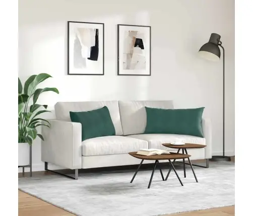 Dīvāna Spilveni 2 Pcs Tumši Zaļš 80 X 40 Cm Korduroja Audums Vidaxl