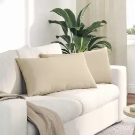 Diivanipadjad 2 Pcs Cream 80 X 40 Cm Kangas