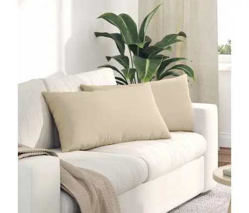 Diivanipadjad 2 Pcs Cream 80 X 40 Cm Kangas