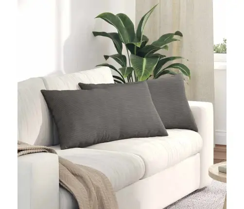 Dīvāna Spilveni 2 Pcs Gaiši Pelēks 80 X 40 Cm Korduroja Audums Vidaxl