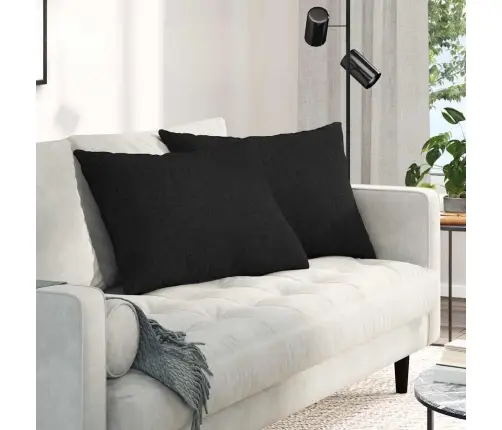 Diivanipadjad 2 Pcs Must 70 X 50 Cm Kangas