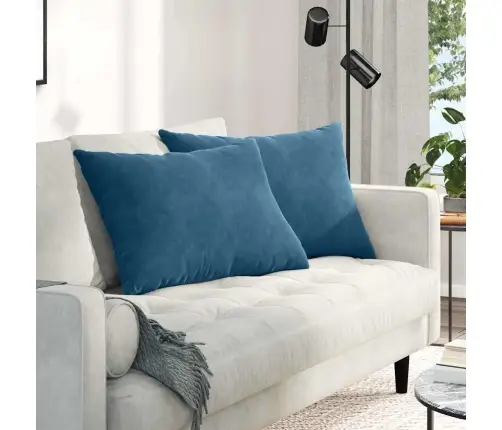 Dīvāna Spilveni 2 Pcs Zila 70 X 50 Cm Korduroja Audums Vidaxl