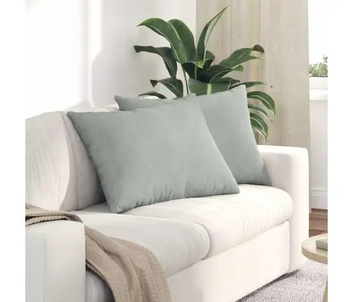 Dīvāna Spilveni 2 Pcs Gaiši Pelēks 70 X 50 Cm Korduroja Audums Vidaxl