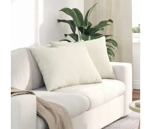 Dīvāna Spilveni 2 Pcs Krēmkrāsa 70 X 50 Cm Korduroja Audums Vidaxl