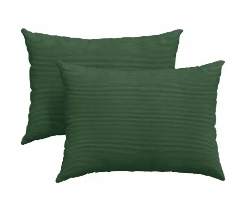 Sofa Pagalvės 2 Pcs Tamsiai Žalia 70 X 50 Cm Kordūrinis Audinys