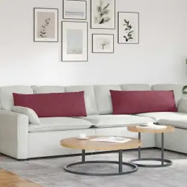 Sofa Pagalvės 2 Pcs Vyno Raudona 120 X 40 Cm Audinys