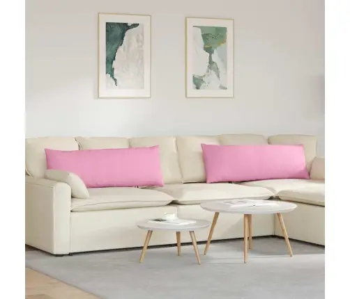 Dīvāna Spilveni Rozā Audums Vidaxl