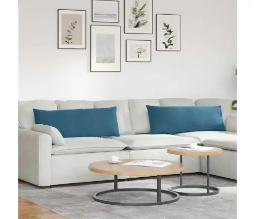 Dīvāna Spilveni 2 Pcs Zila 120 X 40 Cm Korduroja Audums Vidaxl