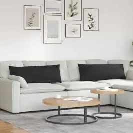 Sofa Pagalvės 2 Pcs Juoda 120 X 40 Cm Audinys