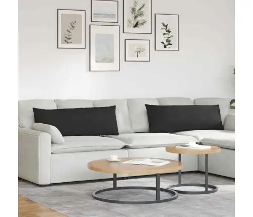 Sofa Pagalvės 2 Pcs Juoda 120 X 40 Cm Audinys