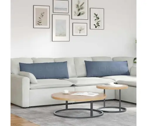 Diivanipadjad 2 Pcs Sinine 120 X 40 Cm Korter Kangas