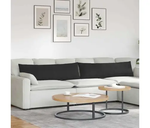 Sofa Pagalvės 2 Pcs Juoda 145 X 40 Cm Audinys