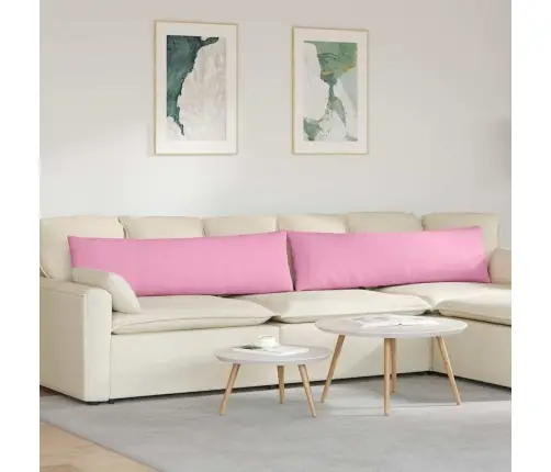 Dīvāna Spilveni Rozā Audums Vidaxl