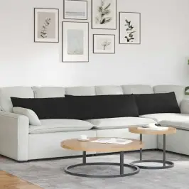Sofa Pagalvės 2 Pcs Juoda 200 X 40 Cm Audinys