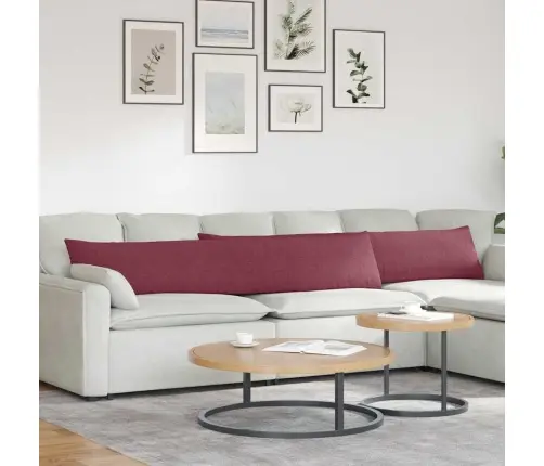 Sofa Pagalvės 2 Pcs Vyno Raudona 200 X 40 Cm Audinys