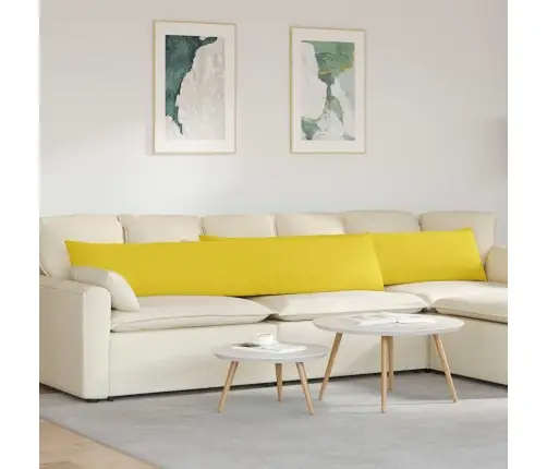 Sofa Pagalvės 2 Pcs Šviesi Geltona 200 X 40 Cm Audinys