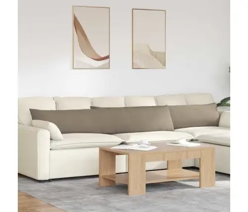 Sofa Pagalvės 2 Pcs Taupe 200 X 40 Cm Audinys