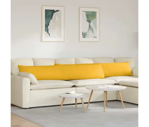 Dīvāna Spilveni 2 Pcs Gaiši Dzeltena 200 X 40 Cm Vidaxl