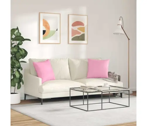 Dīvāna Spilveni Rozā Audums Vidaxl