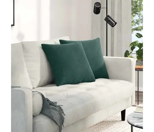 Dīvāna Spilveni 2 Pcs Tumši Zaļš 45 X 45 Cm Korduroja Audums Vidaxl