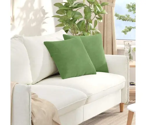 Dīvāna Spilveni 2 Pcs Gaiši Zaļa 45 X 45 Cm Korduroja Audums Vidaxl