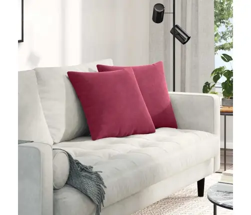 Dīvāna Spilveni 2 Pcs Vīna Sarkans 45 X 45 Cm Korduroja Audums Vidaxl