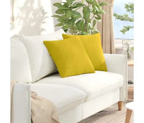 Dīvāna Spilveni 2 Pcs Dzeltena 45 X 45 Cm Korduroja Audums Vidaxl