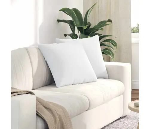 Sofa Pagalvės 2 Pcs Balta 50 X 50 Cm Audinys