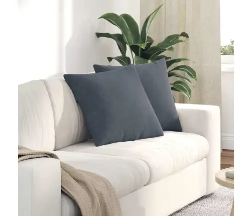 Dīvāna Spilveni 2 Pcs Tumši Pelēks 50 X 50 Cm Korduroja Audums Vidaxl