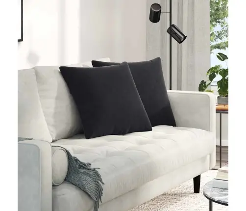 Dīvāna Spilveni 2 Pcs Melna 50 X 50 Cm Korduroja Audums Vidaxl